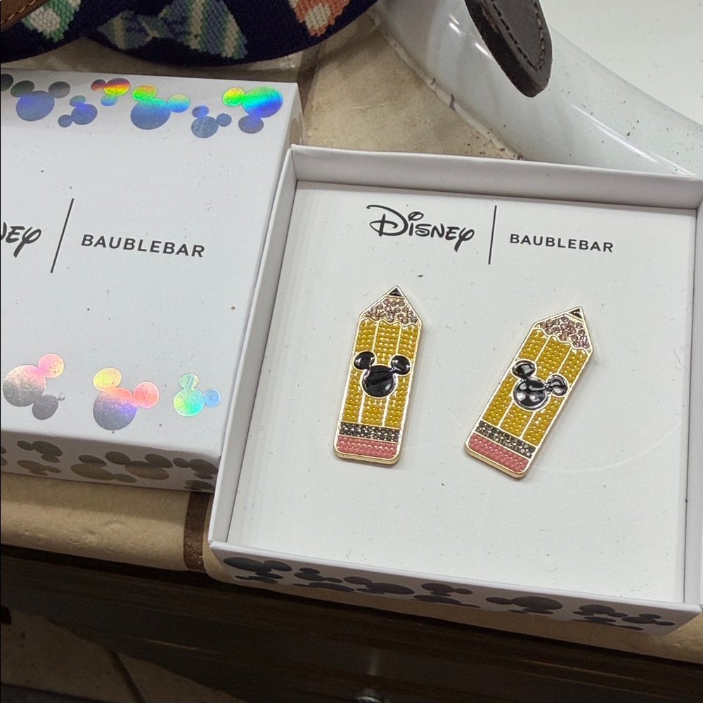 BaubleBar Disney Pencil Earrings with Yellow and Black